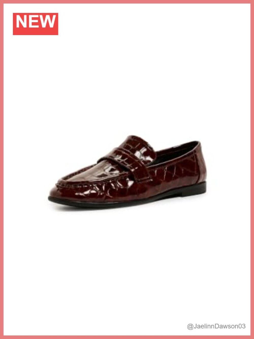 Leather Women's Arrow Loafers Patent Croc-Embossed Cushioned Footbed Rubber Sole